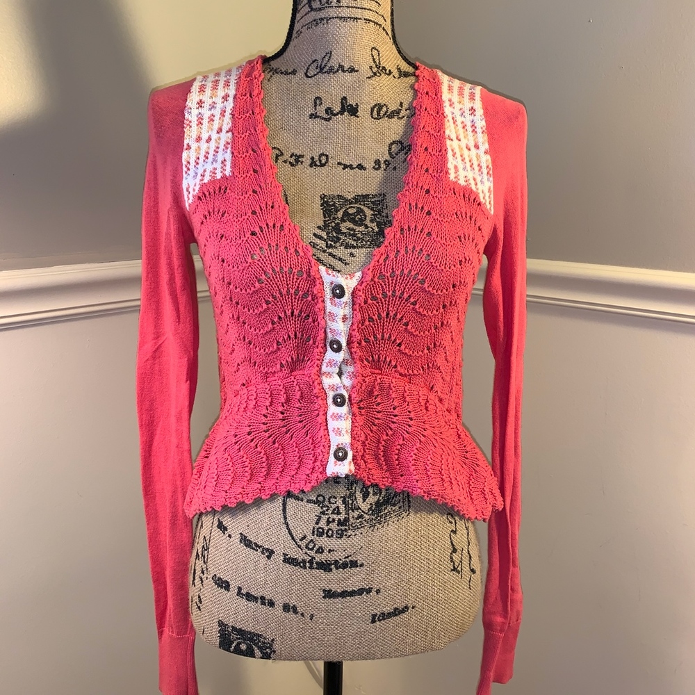 FREE PEOPLE  Peplum Pontelle Cardigan